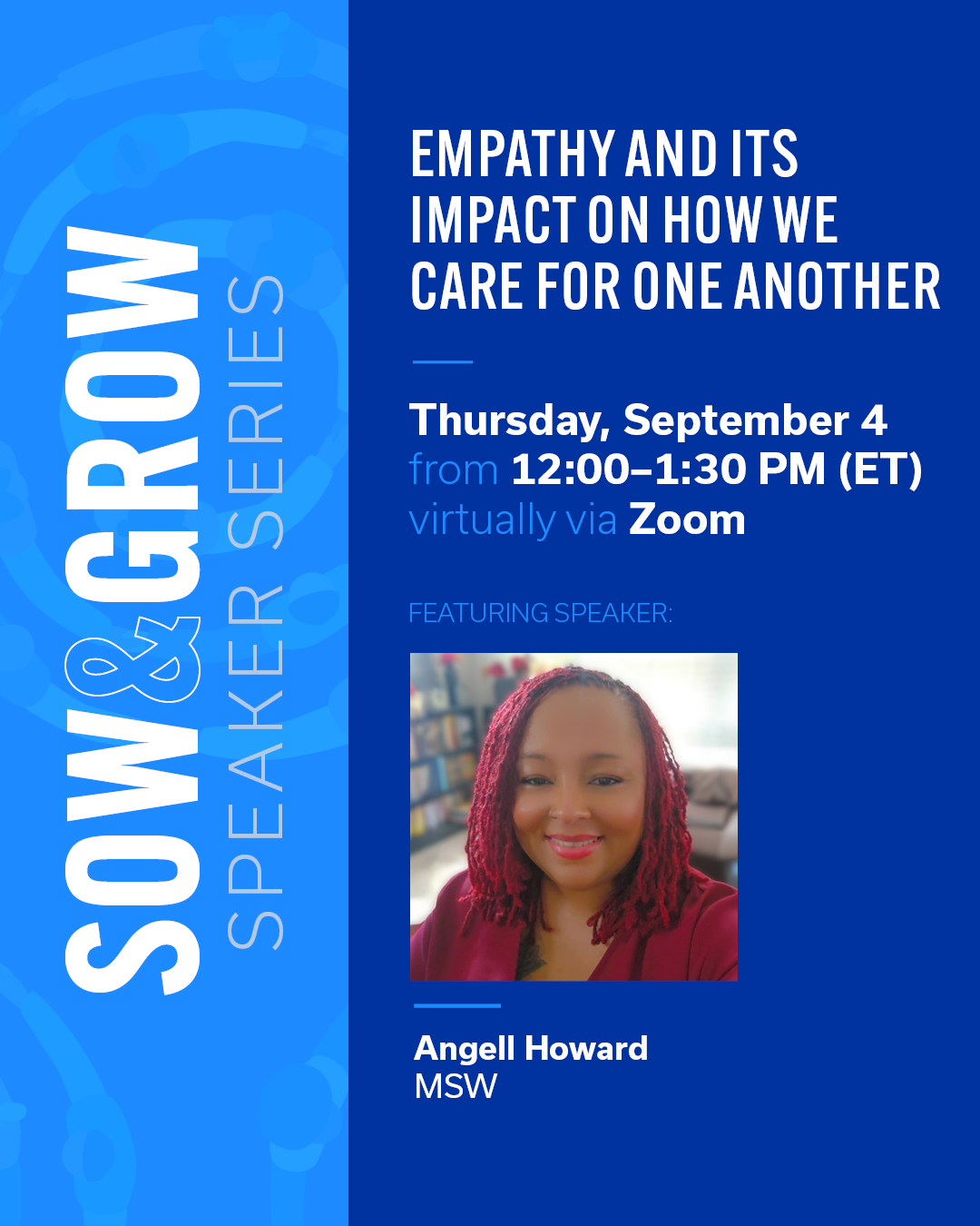 Sow and Grow Speaker Series flyer with speaker photo